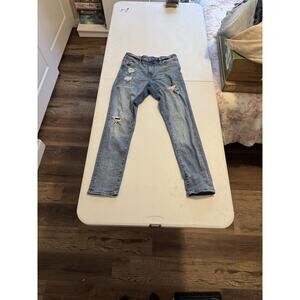 Aeropostale Athletic Skinny Jeans Mens Size 28x32 Blue Distressed